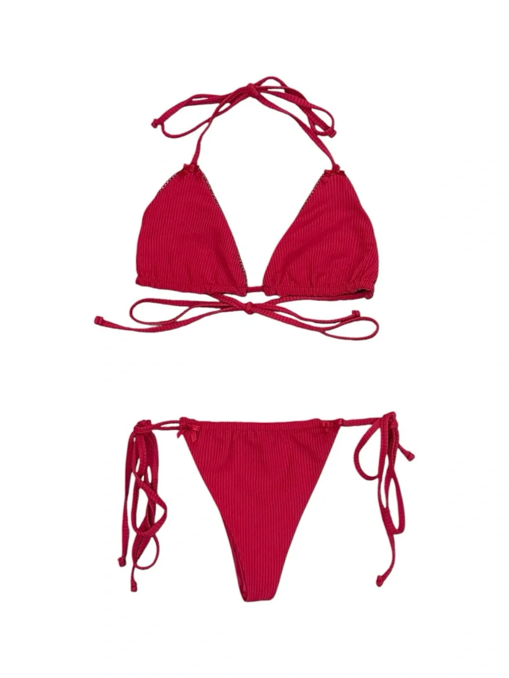 RARE FRANKIE’S BIKINIS Tia Top & Matching Bottoms Bikini Set in ‘Crimson’